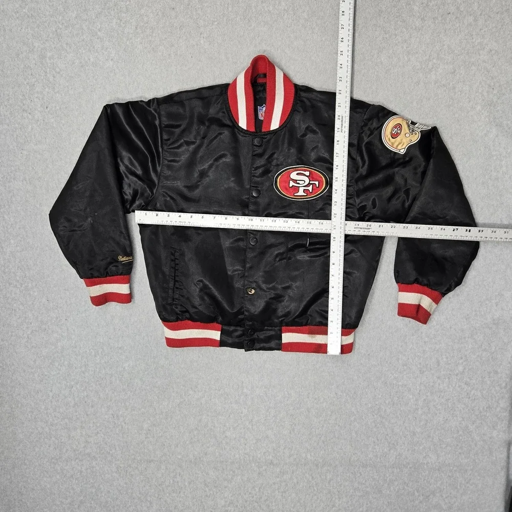 VINTAGE San Francisco 49ers Women Jacket XL Black Embroidered Logo Varsity READ